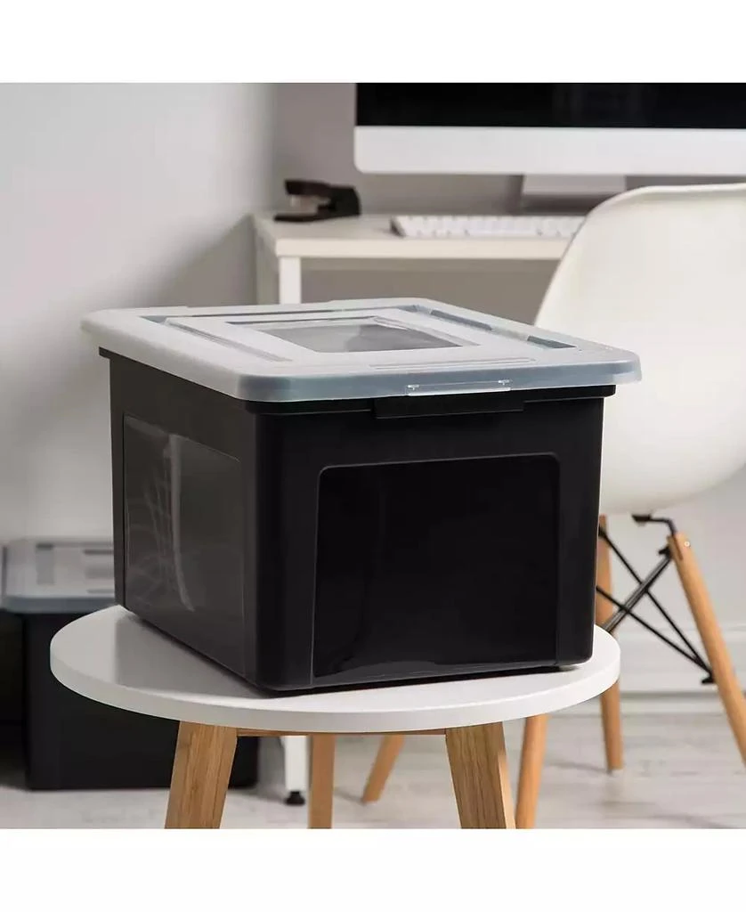 IRIS 35 Qt. 1Pack File Box File Organizer Plastic File Box for Letter/Legal File, BPA-Free Plastic Storage Bin Tote Organizer with Latching Lid 5