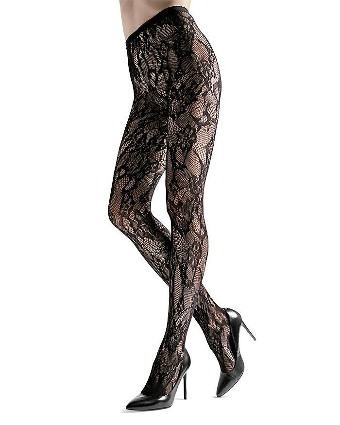 Natori Lace Cut Out Fishnet Tights 1