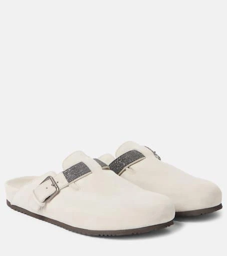 Brunello Cucinelli Monili suede mules 1