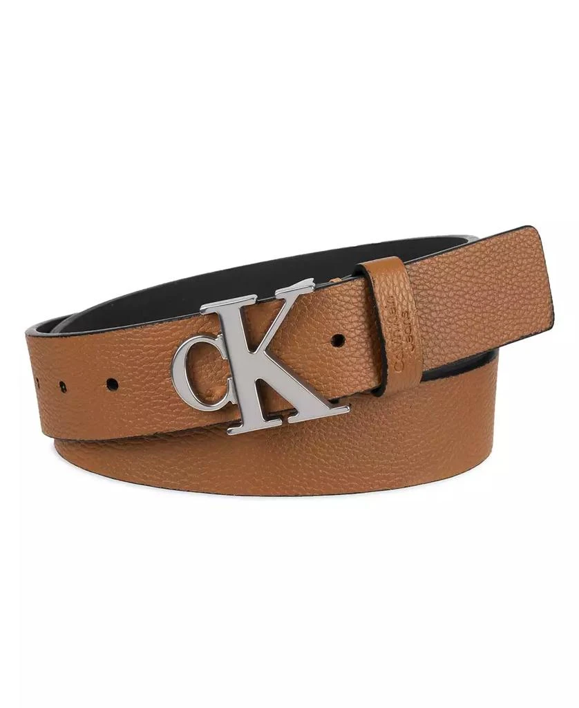 Calvin Klein Men's Logo Plaque Buckle Fashion Jean Belt 1