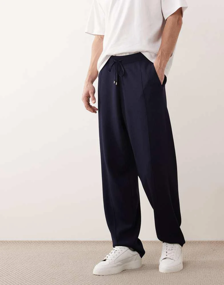 ASOS COLLECTIVE ASOS COLLECTIVE co-ord compact knitted loose fit joggers in navy 2