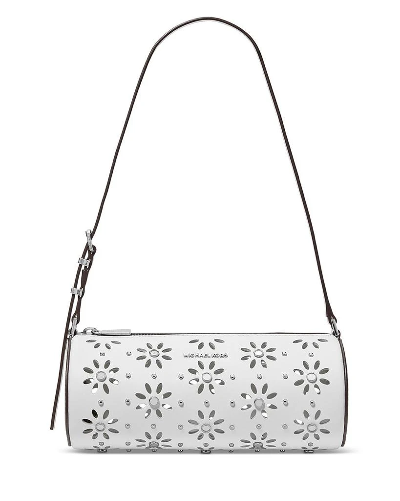Michael Kors Izzy Small Floral Cutout Leather Barrel Pouchette 1