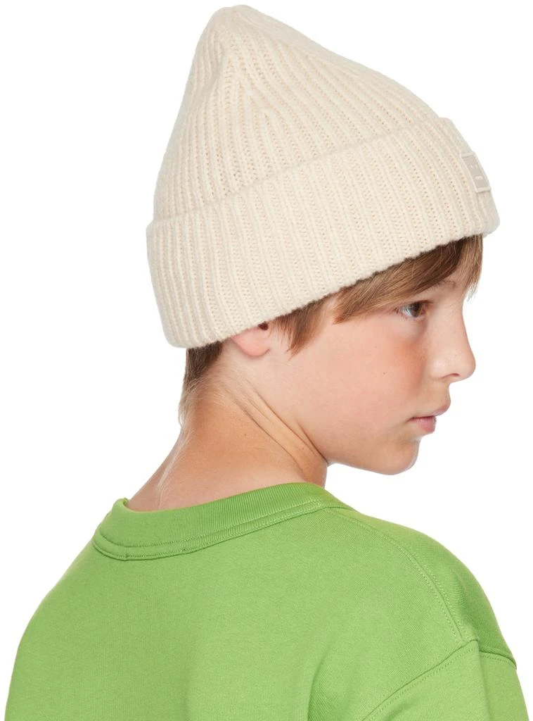Acne Studios Kids Beige Patch Beanie 3