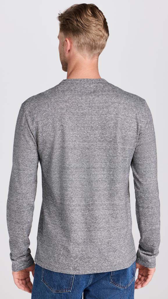 Officine Générale Long Sleeve Tee Mini Stripe Cotton Linen