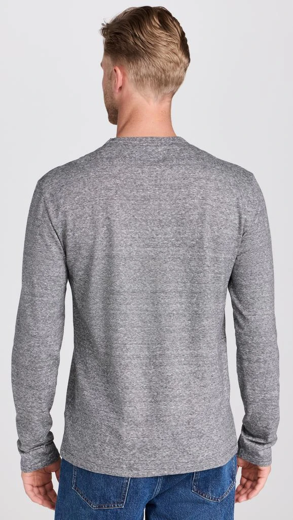 Officine Generale Long Sleeve Tee Mini Stripe Cotton Linen 2