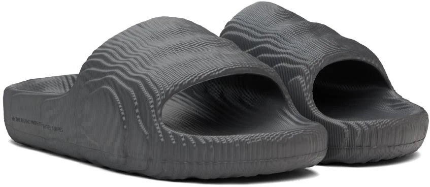 Adidas Gray Adilette 22 Pool Slides 4