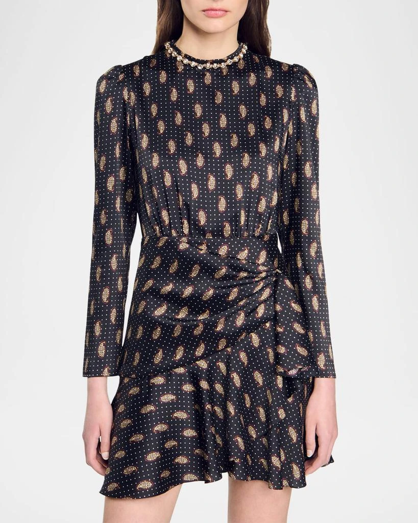 Sandro Griselda Embellished Paisley Mini Dress 2