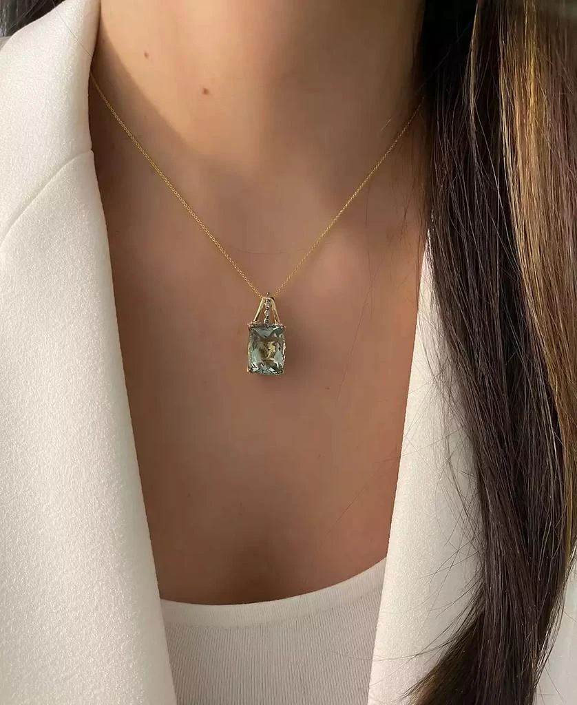 Le Vian Mint Julep Quartz (9-3/4 ct. t.w.) 
Diamond (1/3 c.t t.w.) 18" Pendant Necklace in 14k Gold 2