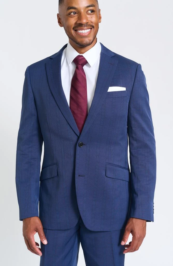 SAVILE ROW CO Navy Plaid Slim Fit Suit 7