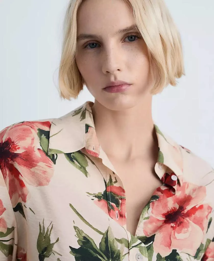 Mango Women's Flowy Floral Print Shirt 4