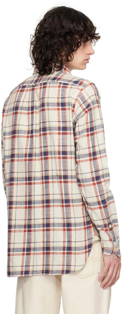 Drake's Off-White & Navy Check Shirt 3