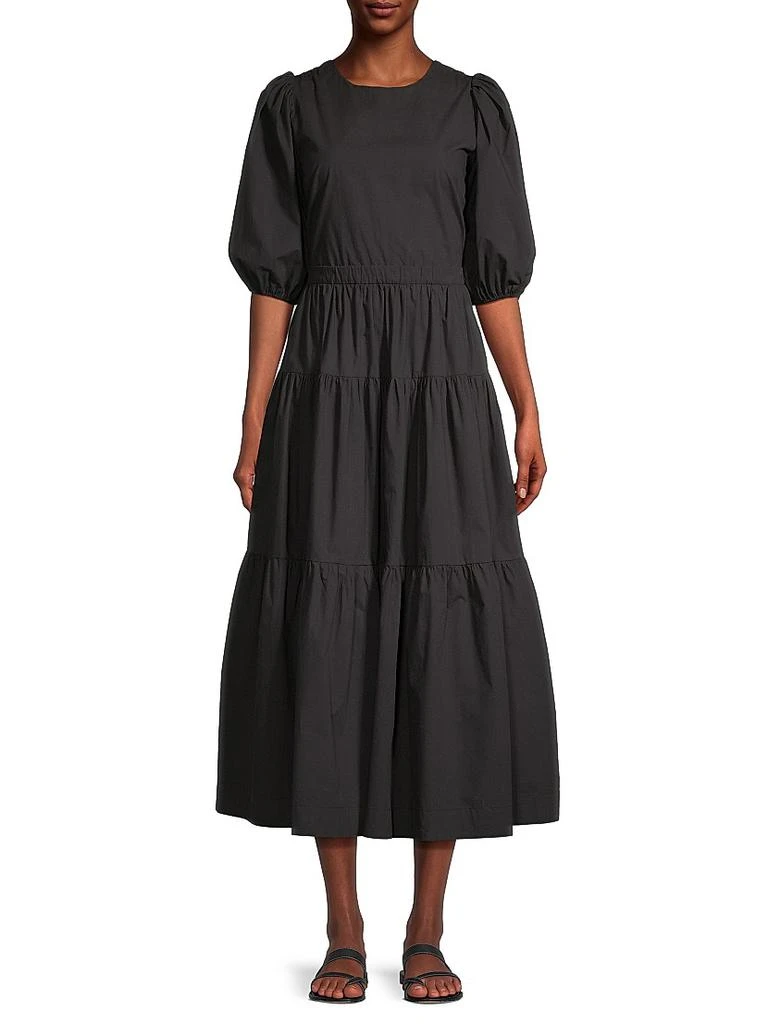 Birds of Paradis Daphne Poplin Tiered Midi-Dress 3