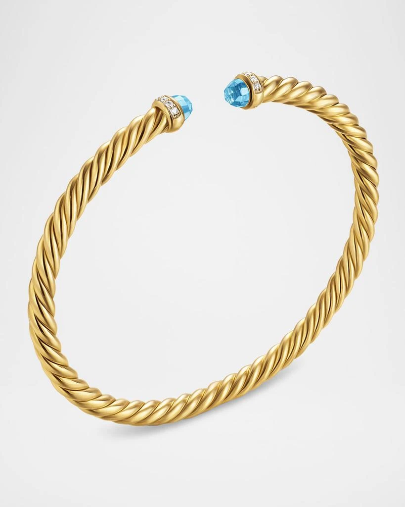 David Yurman Modern Cablespira Bracelet in 18K Gold with Gemstones and Diamonds, 4mm 2
