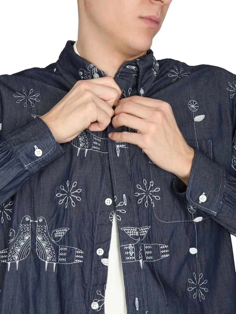 Engineered Garments Engineered Garments Bird Embroidered Buttoned Shirt 4