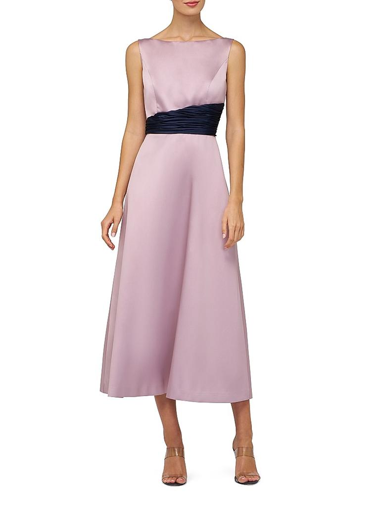 Kay Unger Gemma Satin Tea-Length Dress