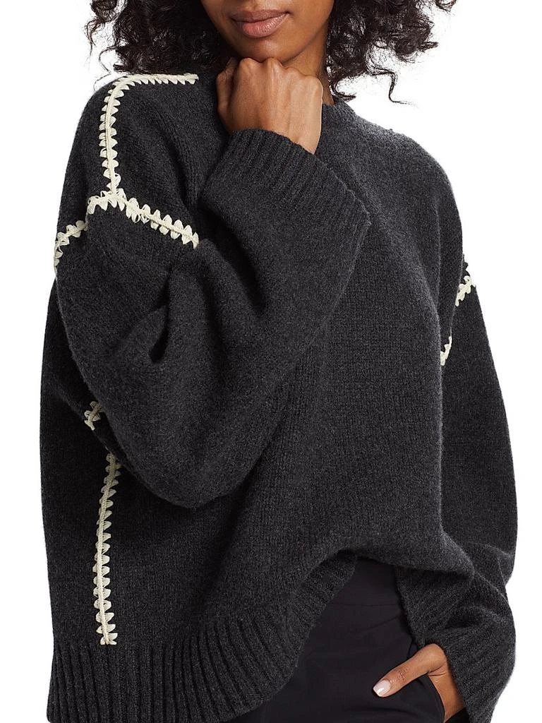 Totême Wool-Cashmere Embroidered Sweater 6