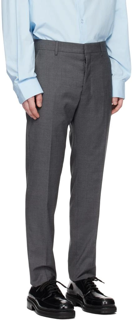 AMI Gray Straight-Leg Trousers 2