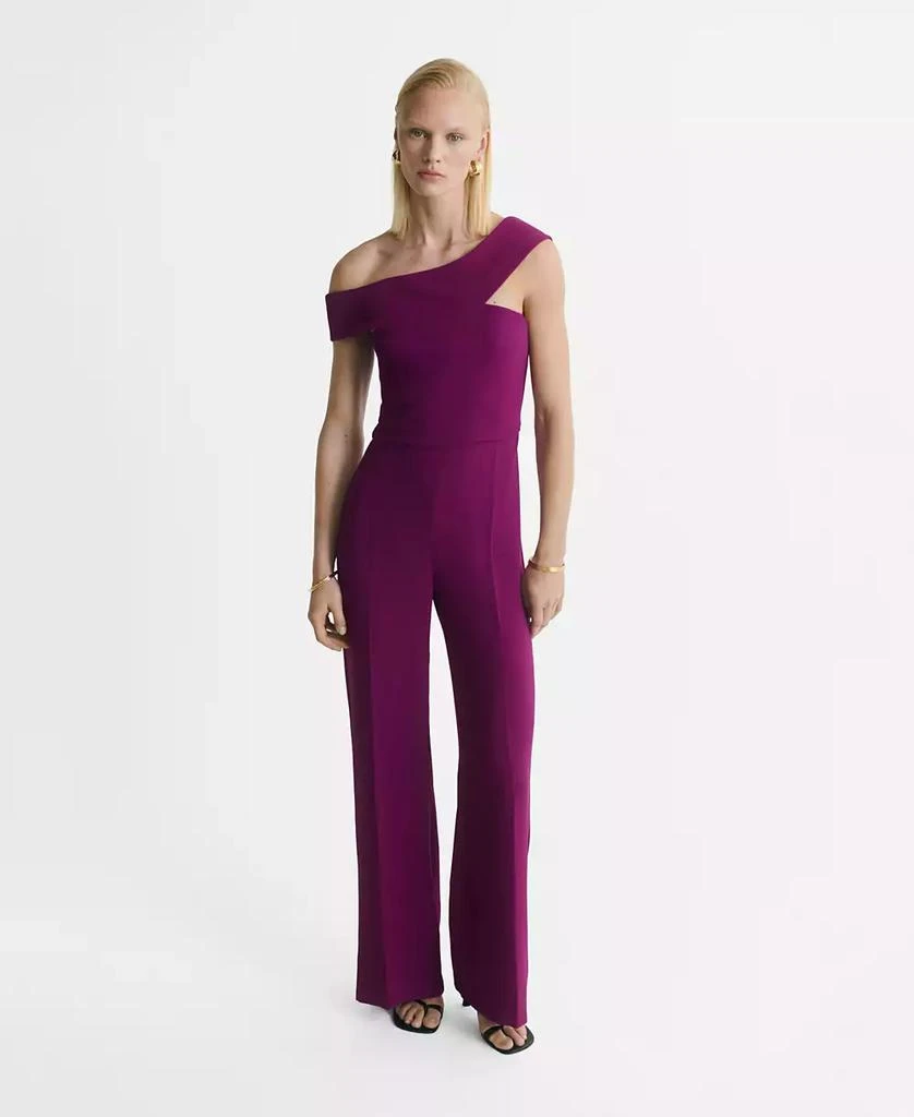 Mango Women's Asymmetric Neck Long Jumpsuit 1