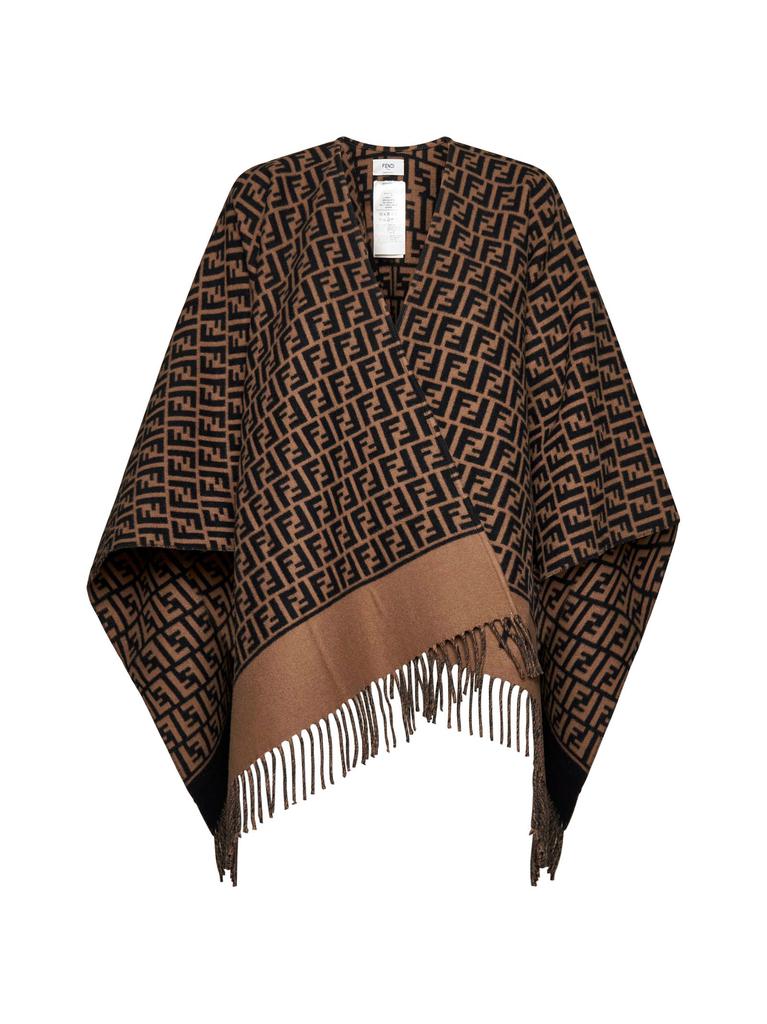 FENDI SILK FENDI SILK | Brown wool and cashmere poncho | Women | PZ