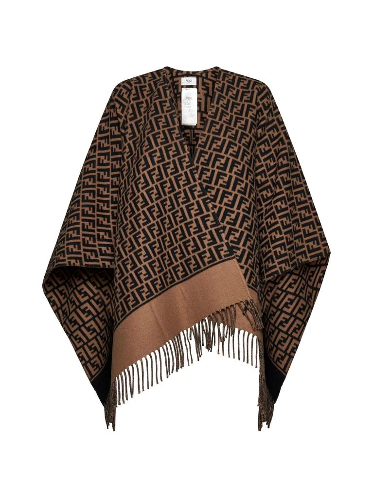 FENDI SILK FENDI SILK | Brown wool and cashmere poncho | Women | PZ 1