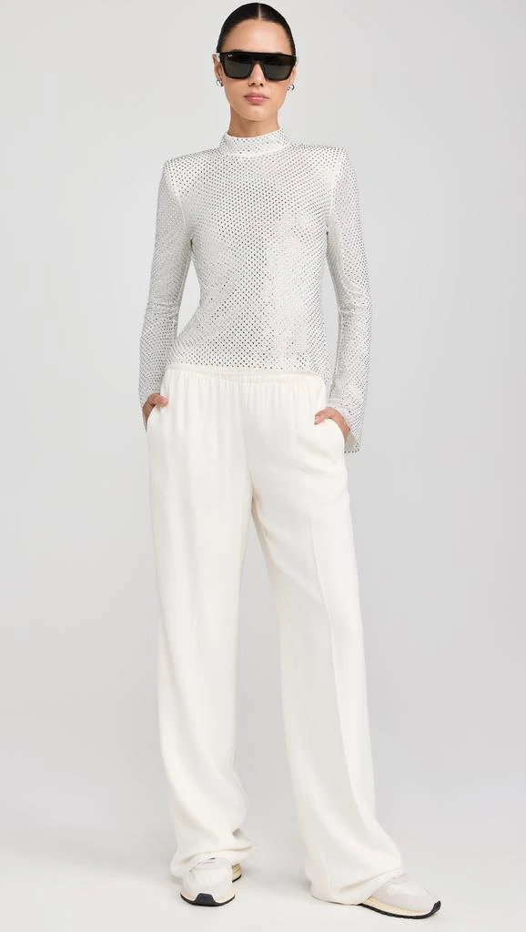 Self Portrait Silver Rhinestone Fishnet Top 4