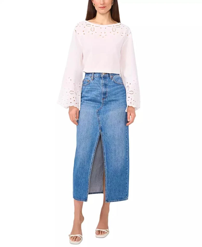 1. State Women's Cotton Eyelet Bell-Sleeve Blouse 3