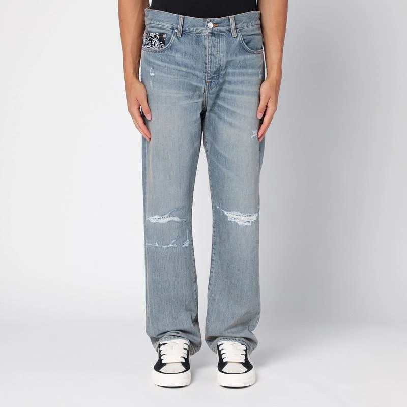 AMIRI Straight jeans with rips Antique Indigo 1