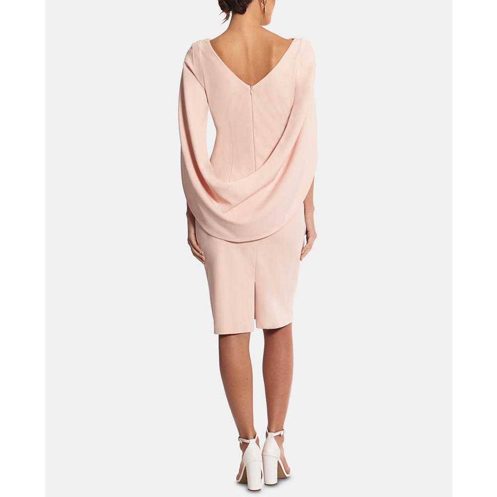Betsy & Adam Caped Sheath Dress