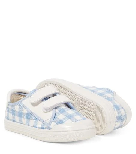 PEPE Leather-trimmed gingham sneakers 6