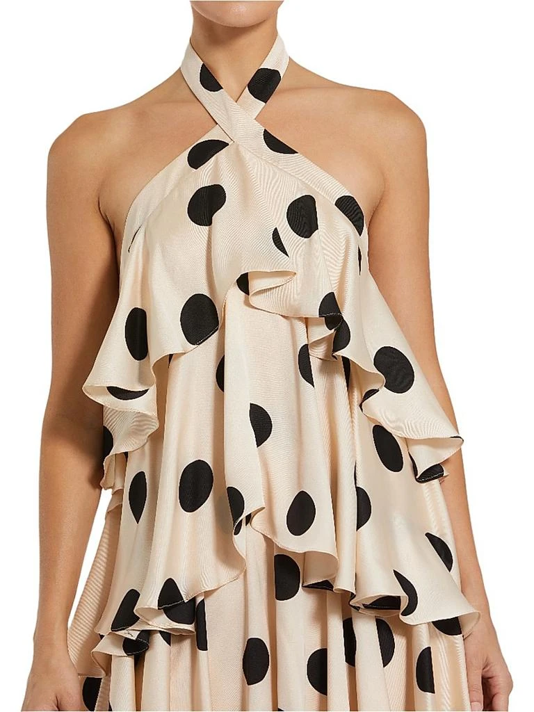 Mac Duggal Ieena Polka Dot Charmeuse Halterneck Gown - Dresses & Skirts -  Free Shipping - BeyondStyle