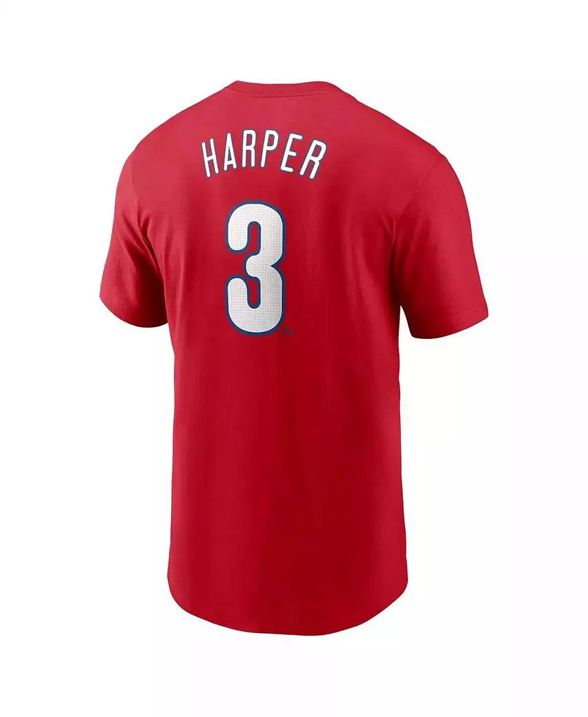 NIKE Men's Bryce Harper Red Philadelphia Phillies Fuse Name and Number T-shirt 3