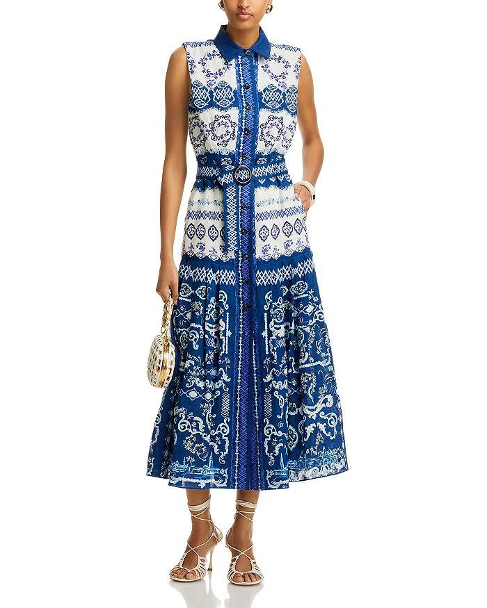Saloni Nya Linen Midi Dress 3