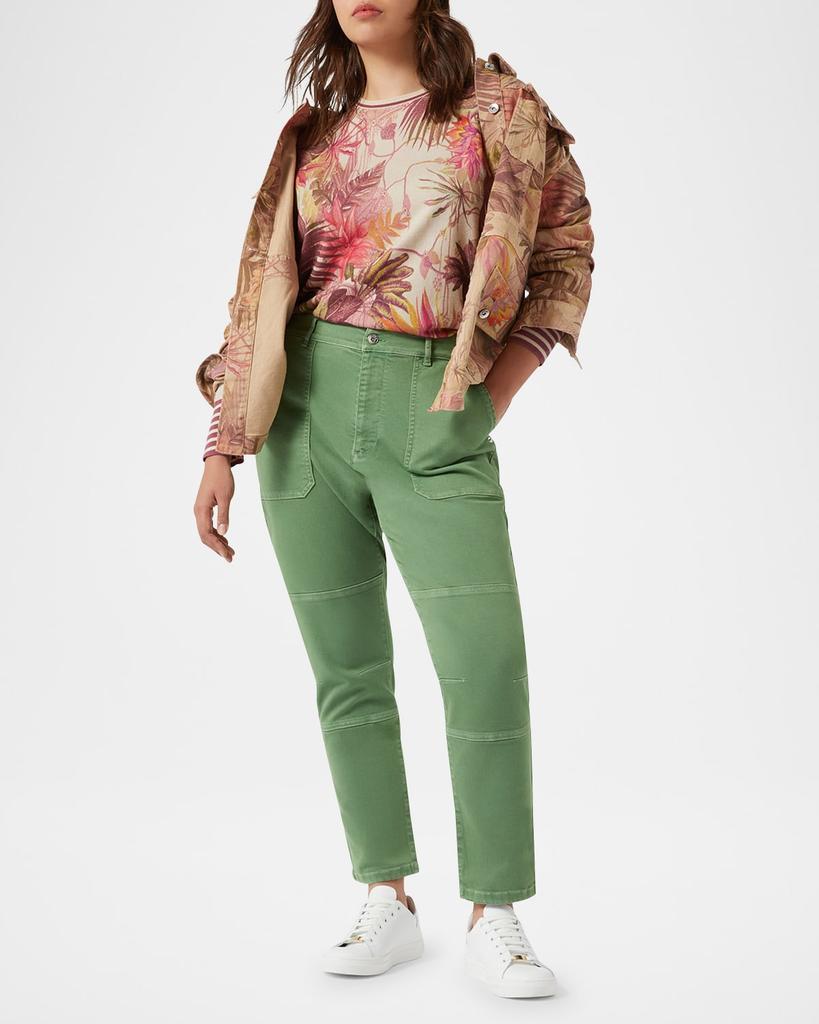 Marina Rinaldi Plus SIze Gattini Floral-Print Drill Jacket