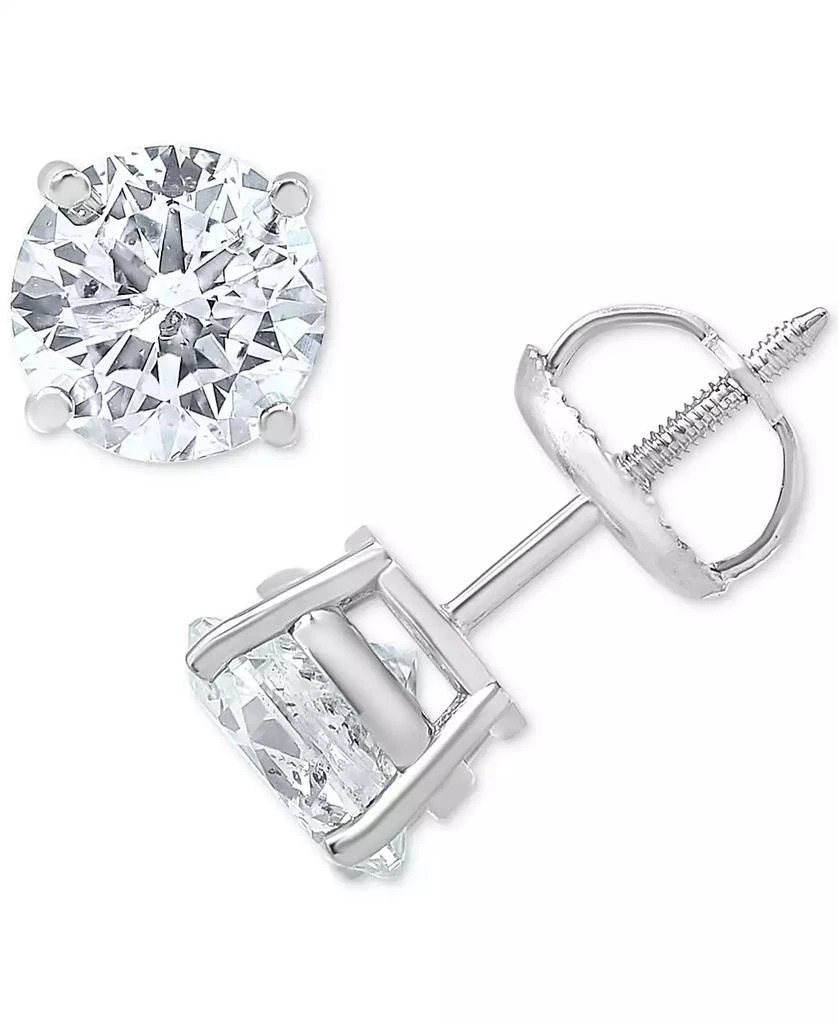 Macy's Diamond Stud Earrings (2 ct. t.w.) in 14k White or Yellow Gold 1