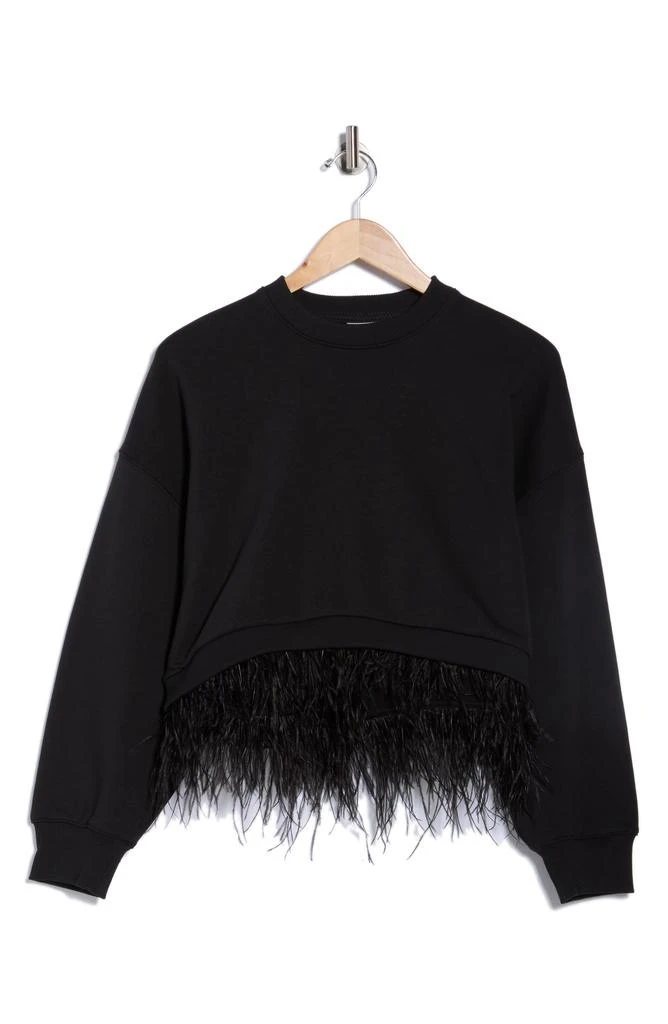 Cinq à Sept Albertine Feather Trim Cotton Blend Sweatshirt 3