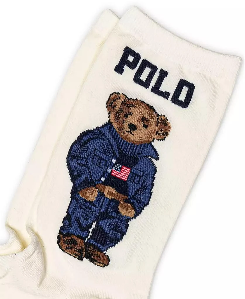 Ralph Lauren Women's Americana Polo Bear Crew Socks 3