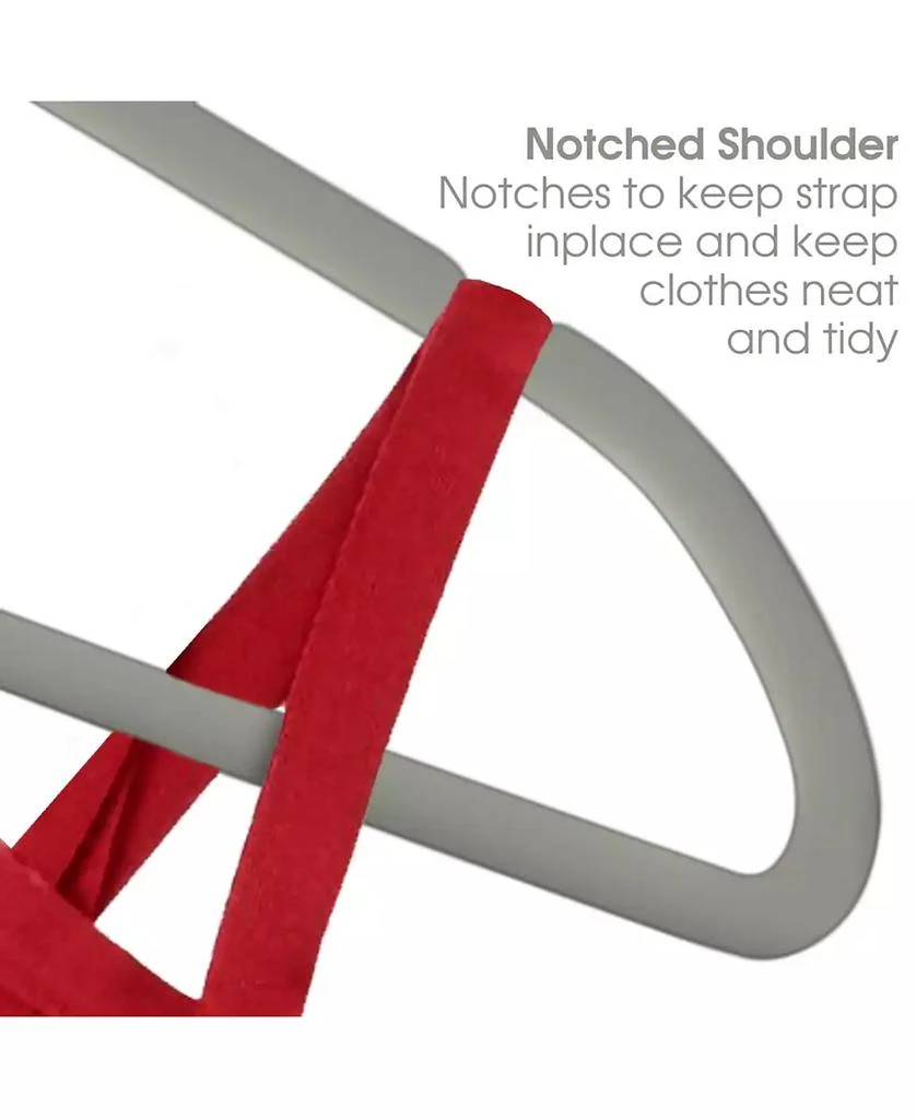 Elama Home 100 Piece Velvet Slim Profile Heavy Duty Felt Hangers with Stainless Steel Swivel Hooks in Pink 4