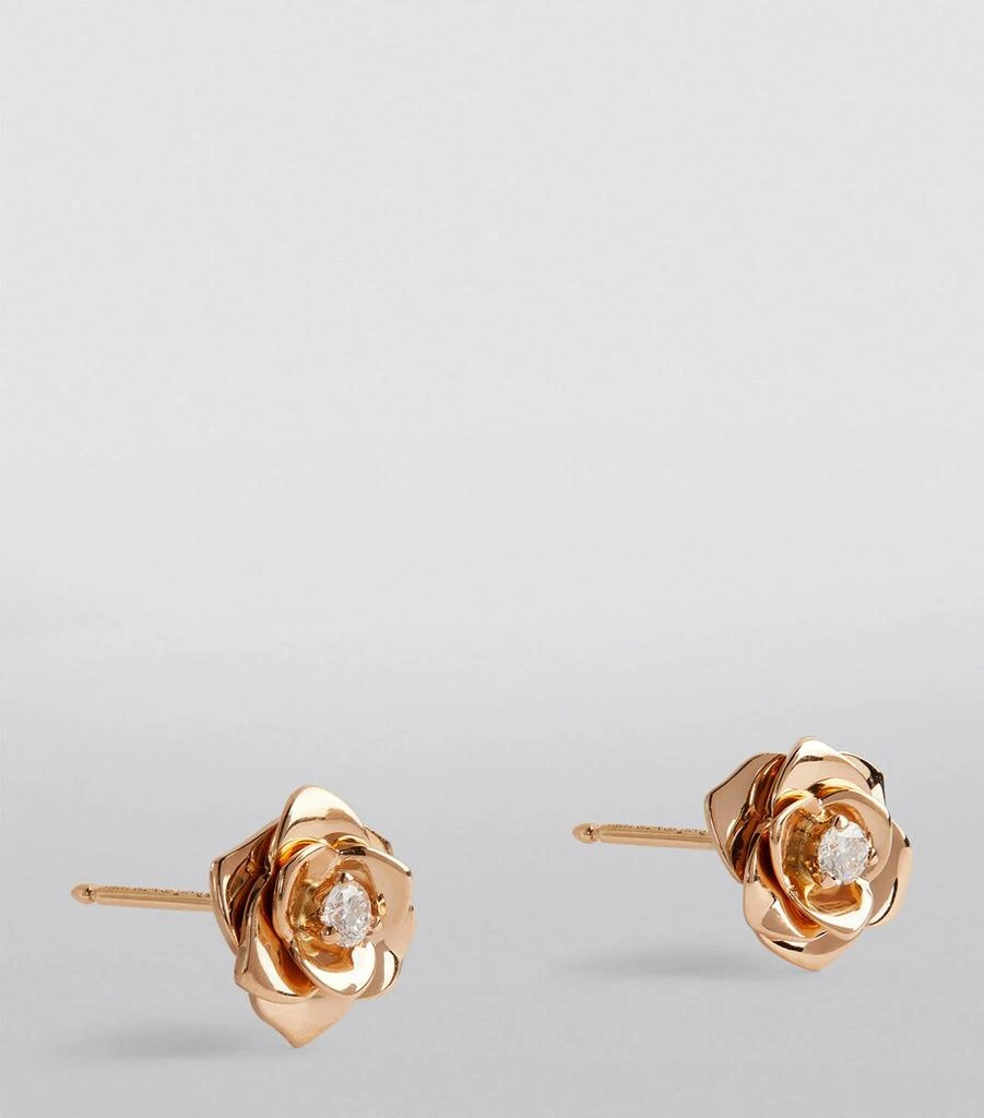 PIAGET Rose Gold and Diamond Rose Earrings 2