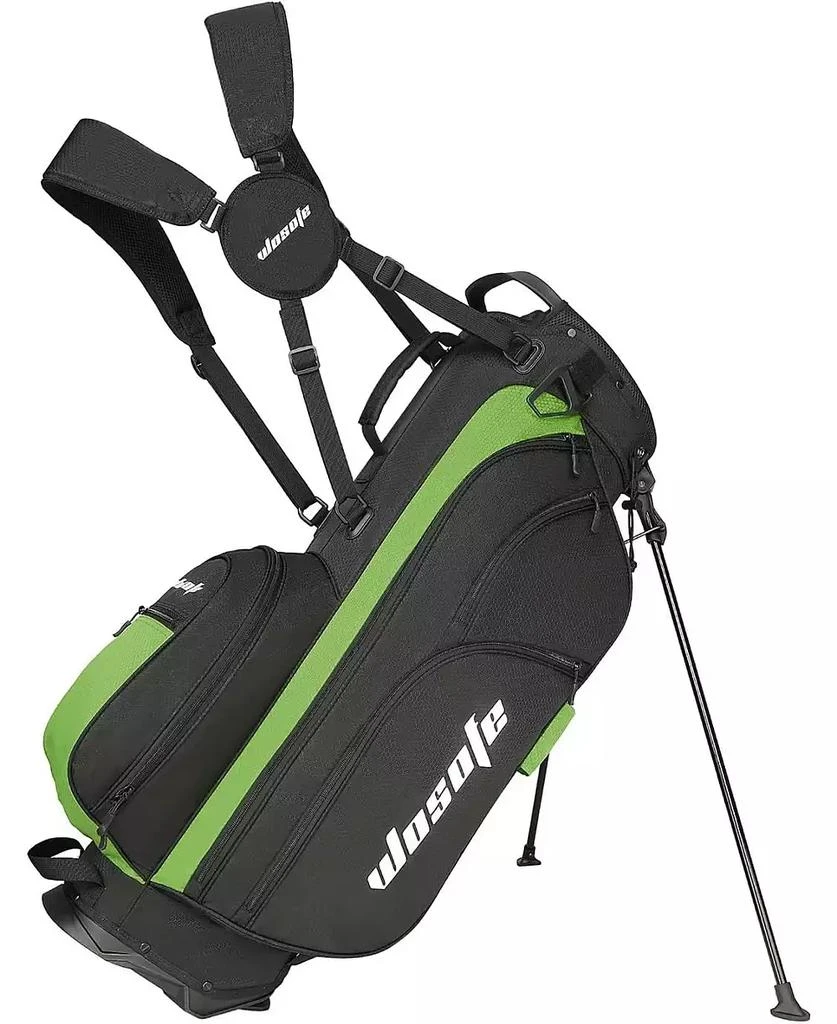 Wosofe Golf Stand Bag for Men 14 Way Divider Lightweight 7Pockets Ice Insulation Black Red Gray and Green Waterproof Denim Fabric Cooler Pouch and Rain Hood Dual Shoulder Straps
