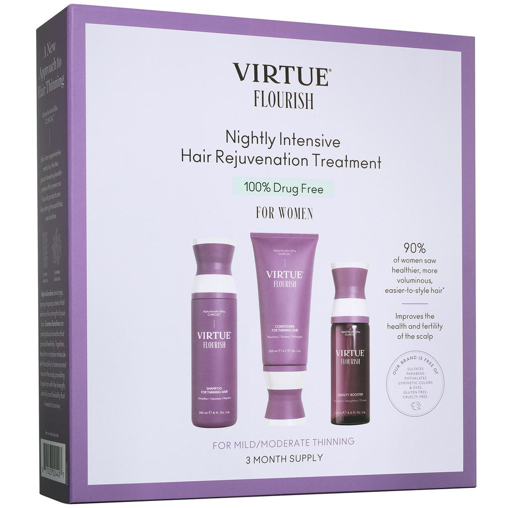 VIRTUE VIRTUE Flourish Nightly Intensive Hair Rejuvenation Treatment Hair Kit 3 piece