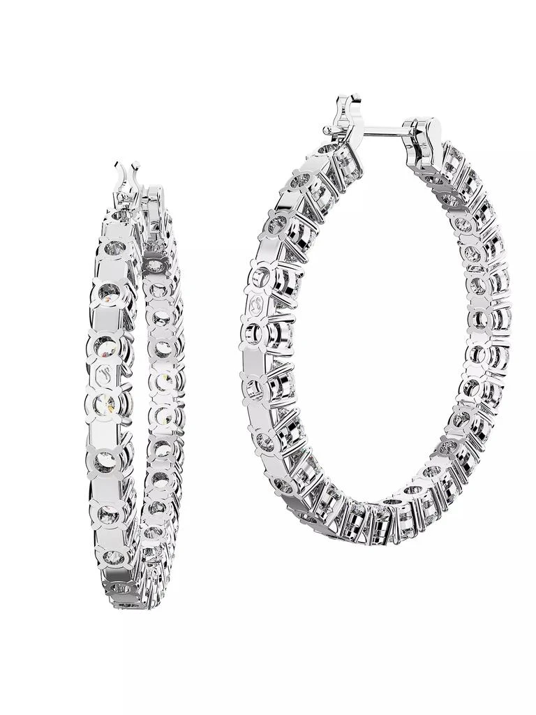 Swarovski Matrix Rhodium-Plated & Crystal Inside-Out Hoop Earrings 5