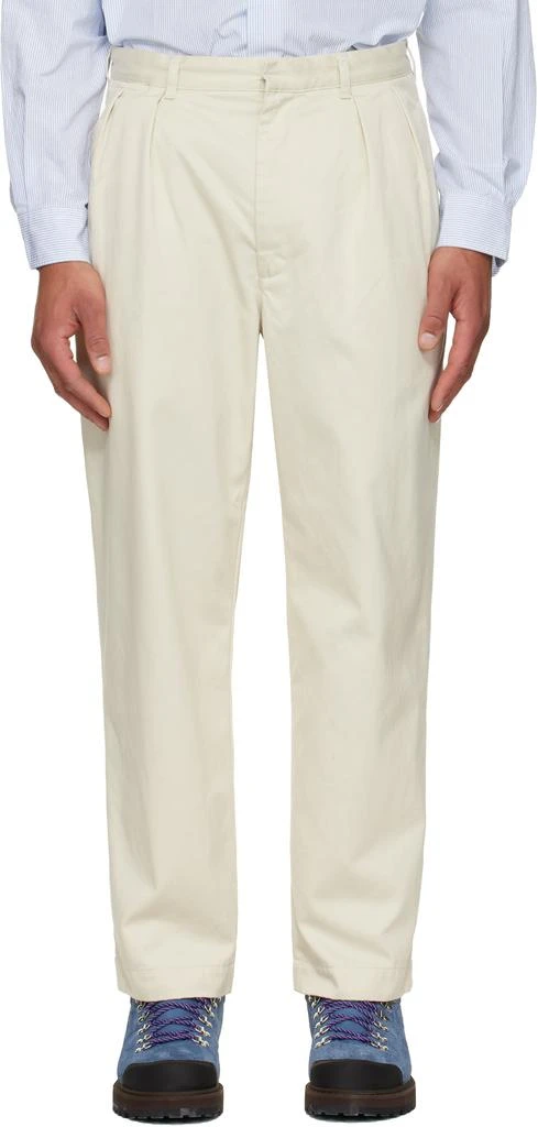 Nanamica Beige Double Pleated Chino Trousers