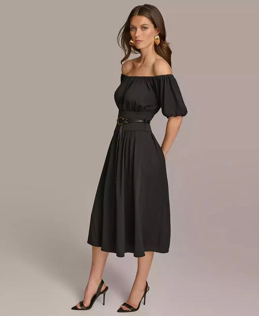 Donna Karan Donna Karan Women's Off-The-Shoulder Belted Jersey Dress 3