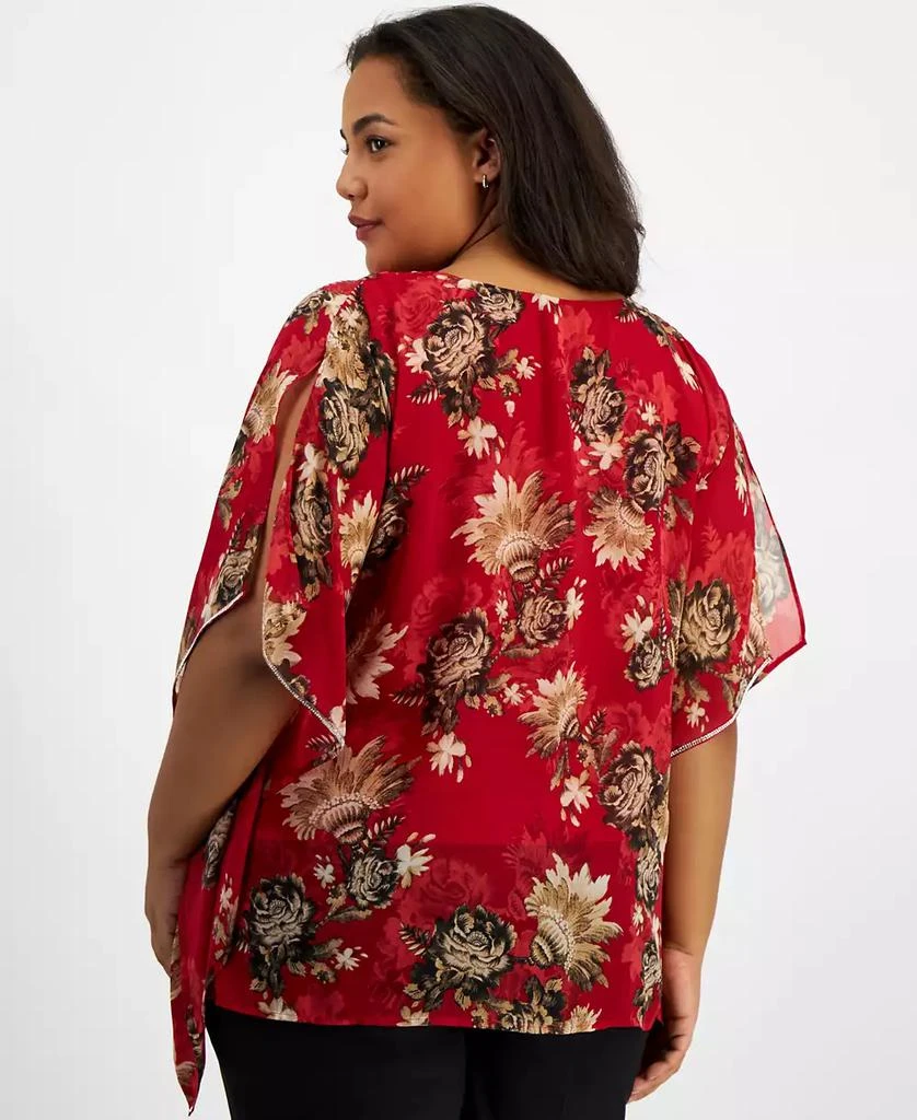 JM Collection Plus Size Embellished Chiffon Poncho, Exclusively at Macy's 2