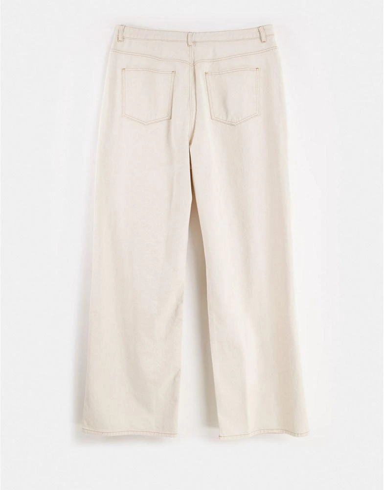 ASOS ASOS DESIGN Tall high rise 'relaxed' dad jeans in ecru with extreme rips 2