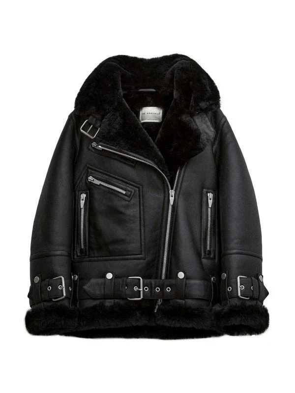 The Arrivals Moya Leather & Shearling Moto Jacket 5