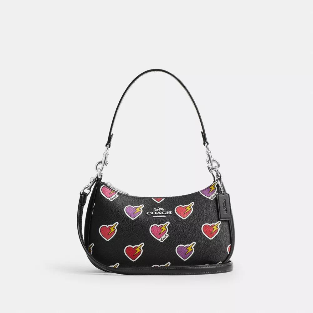 undefined Teri Shoulder Bag With Heart Bolt Print