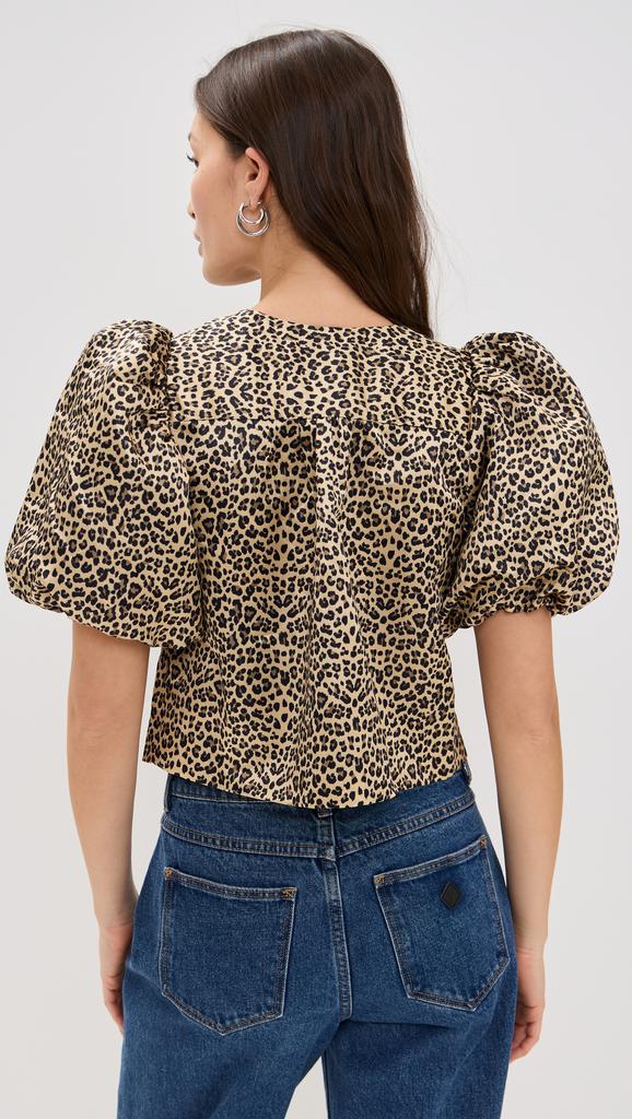 English Factory Bow Detailed Puff Sleeve Top