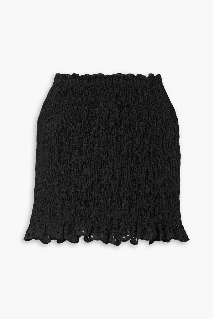 Charo Ruiz Ibiza Paola gathered broderie anglaise cotton-blend mini skirt 1