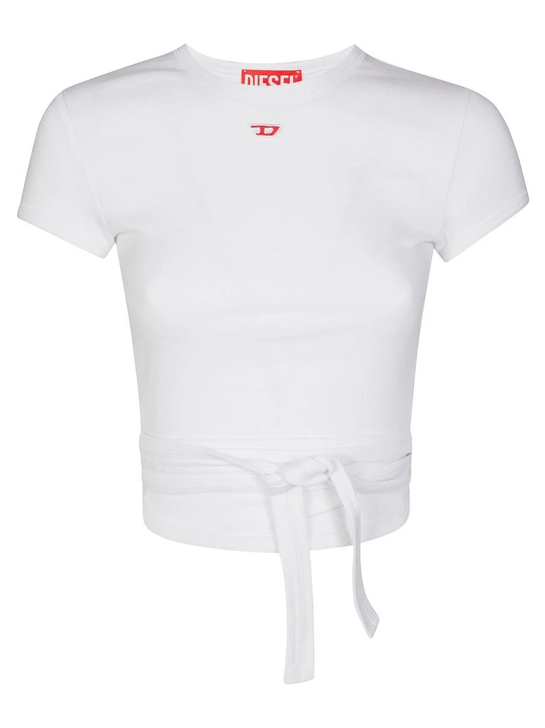 Diesel Diesel Logo Embrpidered Tied-Waist Ribbed Top 1